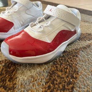 Jordan Kids Red and White Sneakers